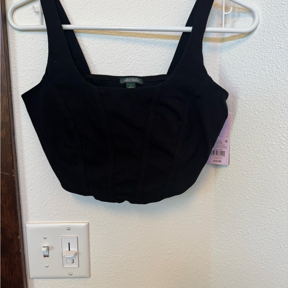 Elegant Corset Style Black Tank. Wild Fable. Size Small, NWT.